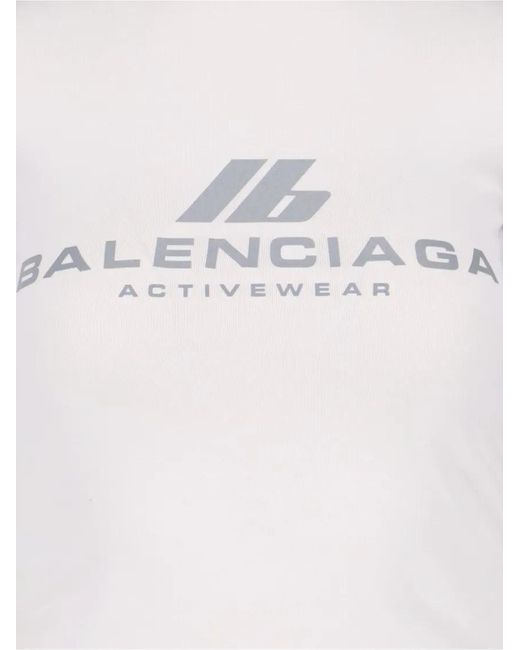 Balenciaga White "Activewear" Stretch Jersey T-Shirt –