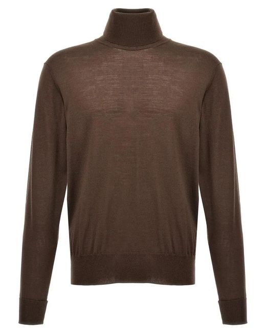 PT Torino Merino Turtleneck Sweater in Brown für Herren
