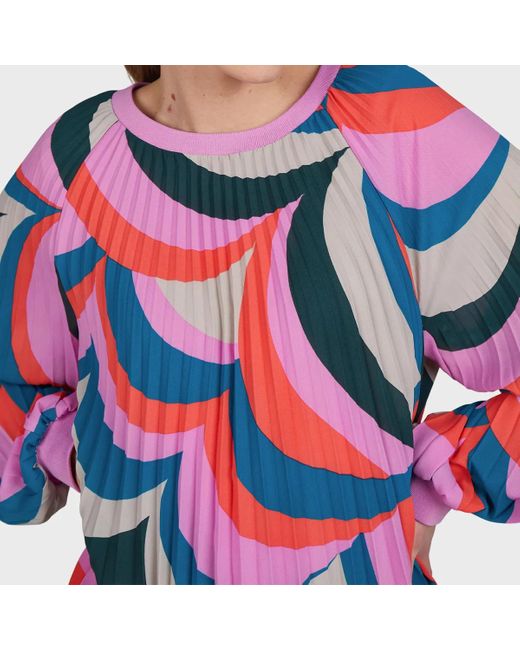 MARC AUREL Blue Plisseebluse