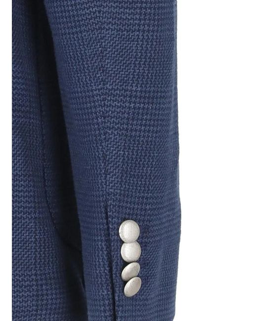 Lubiam Cotton And Linen Jacket in Blue für Herren