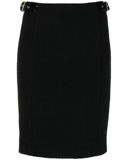 Moschino Black Mini Skirt With Textured Wool Fabric