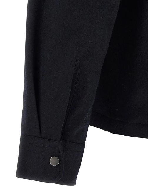 Zegna Techmerino Overshirt in Blue für Herren