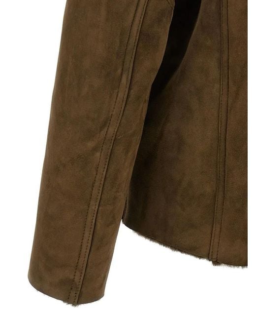 Giorgio Brato Shearling Hooded Jacket in Green für Herren