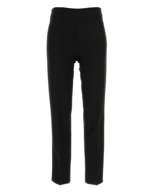 PT Torino Black High-Waisted Trousers With Tailored Front Pl