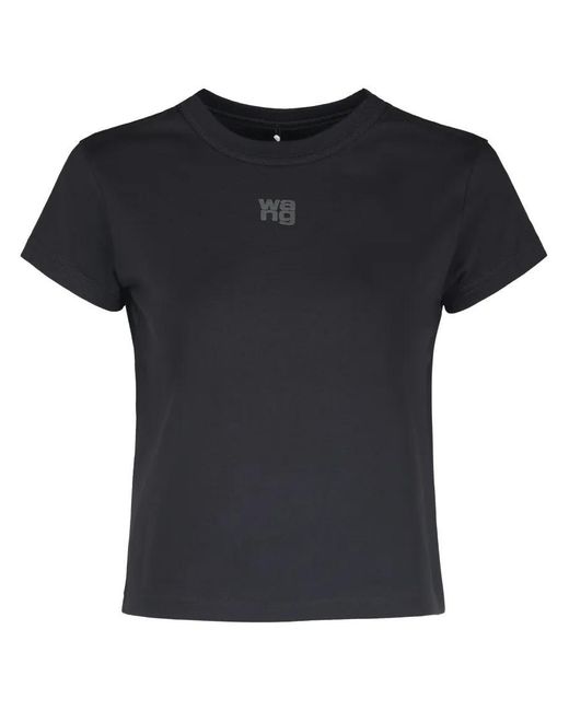 Alexander Wang Black Fitted Tee With Puff Logo Detail