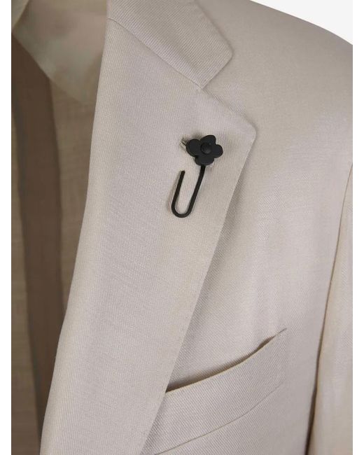 Lardini Linen And Viscose Blazer in Natural für Herren