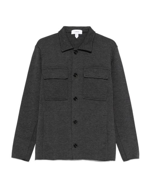 Lardini Tailored Wool Jacket With Patch Pockets in Black für Herren