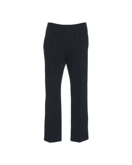 Paolo Pecora Relaxed Fit Chinos With Elegant Stitched Creases in Black für Herren
