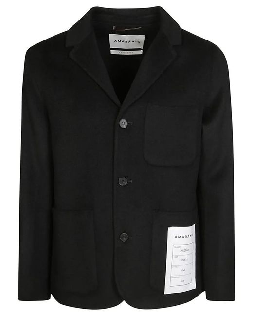Amaranto Classic Jacket With Notched Collar in Black für Herren