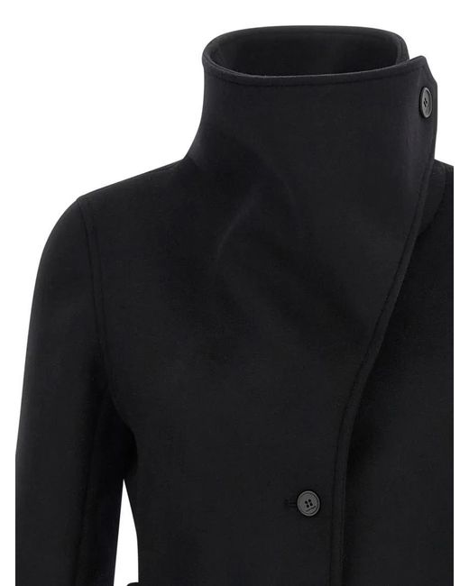 Courreges Black Mantel Aus Wolle & Seide