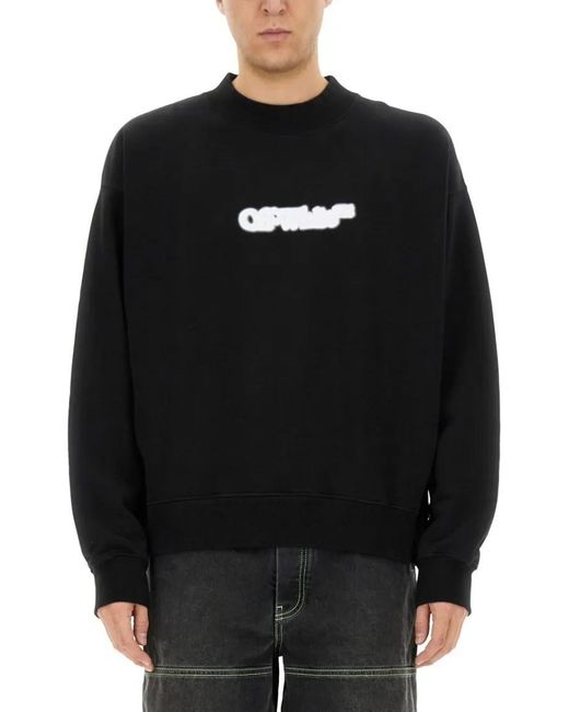 Off-White c/o Virgil Abloh Relaxed-Fit Sweatshirt With Contrasting Logo in Black für Herren