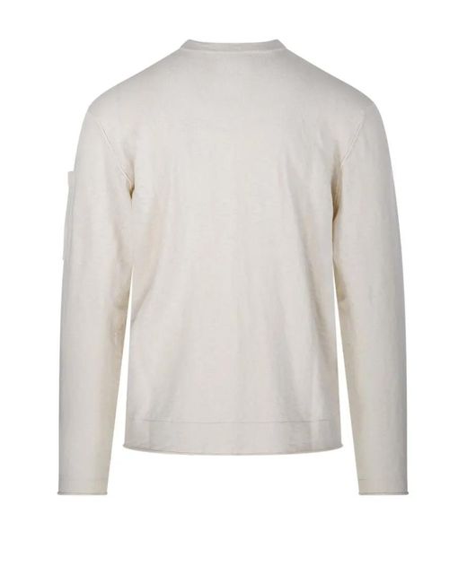 C P Company Knitwear With Unique Sleeve Pocket Detail in White für Herren