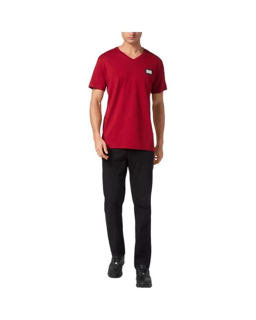 Billionaire T-Shirt V-Ausschnitt in Red für Herren