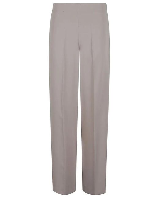 P.A.R.O.S.H. Gray Tailored Straight-Leg Trousers