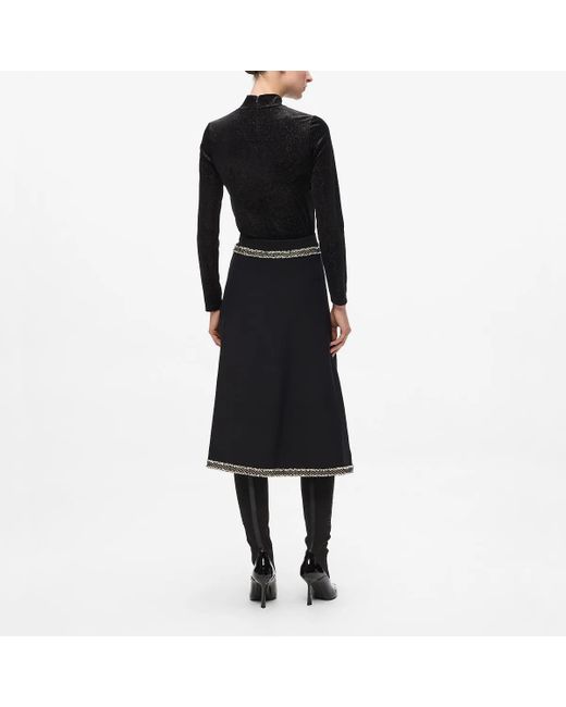 Karl Lagerfeld Black Strickrock Mit Bouclé-Details
