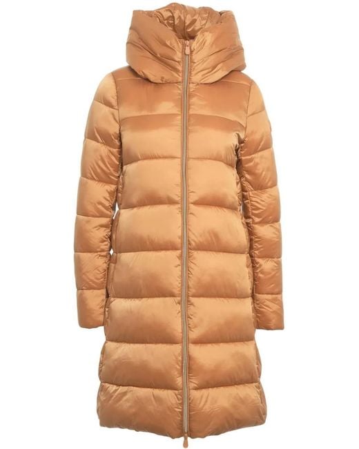 Save The Duck Orange Long Down Coat 'Iris'