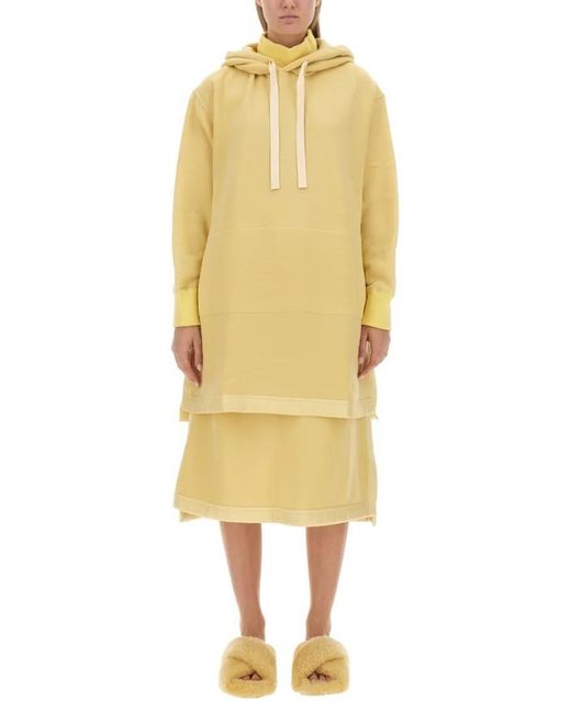Jil Sander Yellow Relaxed-Fit Oversized Hoodie With Drawstring Closu
