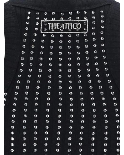 The Attico Black Crystal Tank Top –