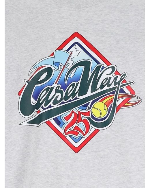 Casablanca Organic Cotton T-Shirt With Logo Print in White für Herren