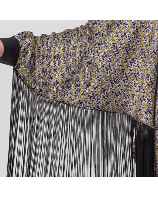 Helene Galwas Gray Seidenponcho Kleid Jennifer