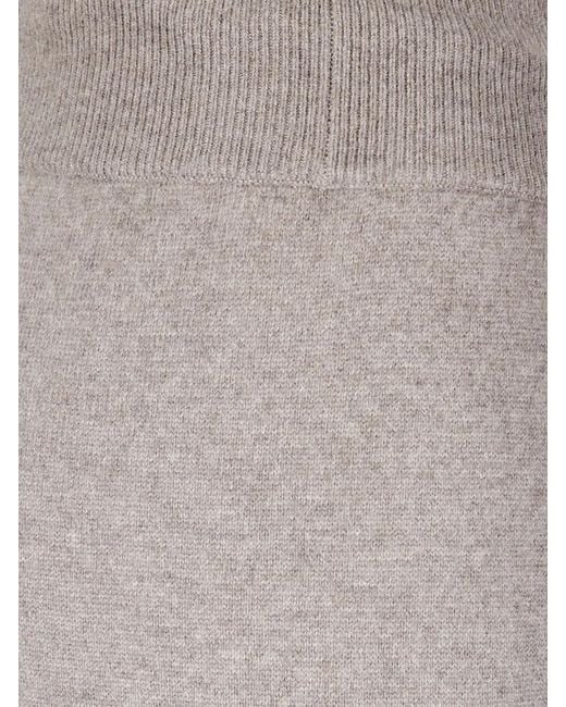 Lisa Yang Gray Soft Cashmere Pants With High Ribbed Waistband And