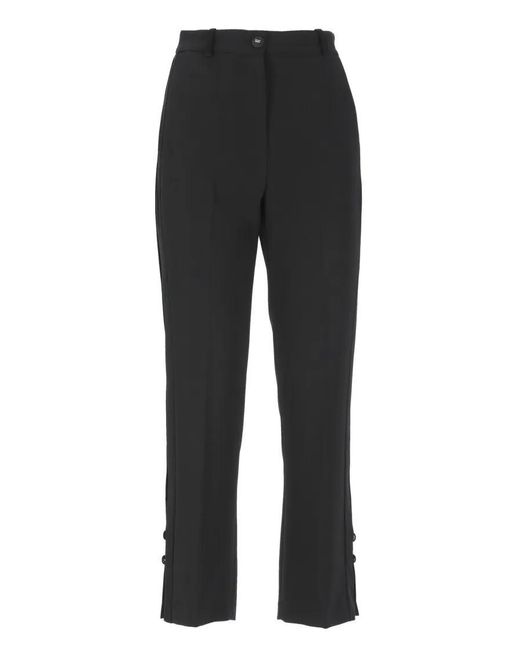 Elisabetta Franchi Black Crêpe Pants With Tailored Silhouette