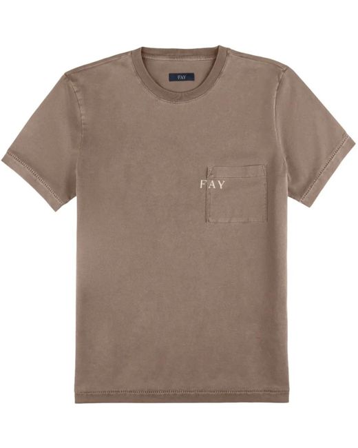 Fay T-Shirts And Polos in Brown für Herren