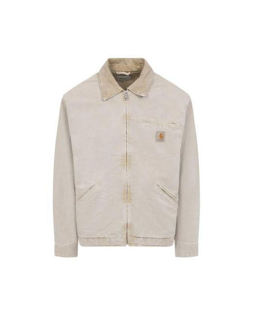 Carhartt Textured Organic Cotton Jacket With Pointed Collar in Gray für Herren