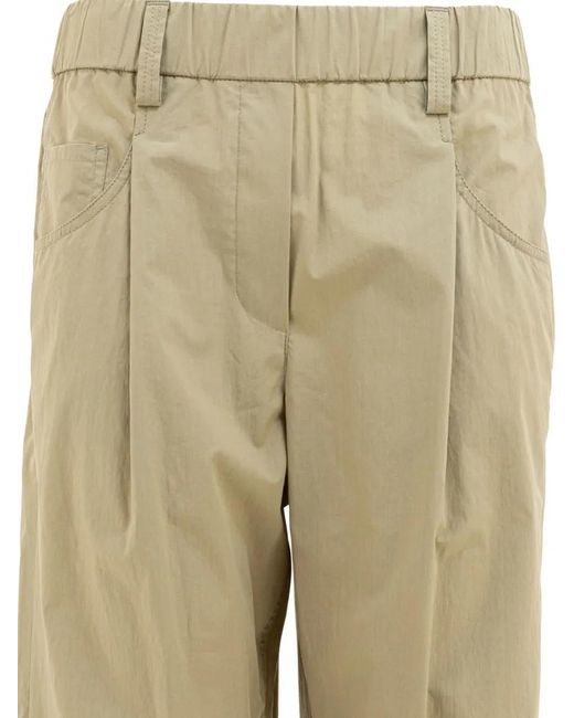 Brunello Cucinelli Natural Relaxed Fit Trousers