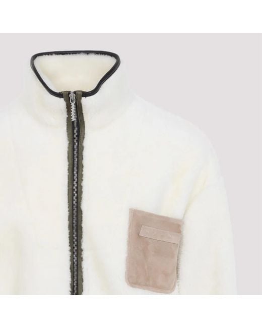 Marni Soft Plush Jacket With High Collar in White für Herren