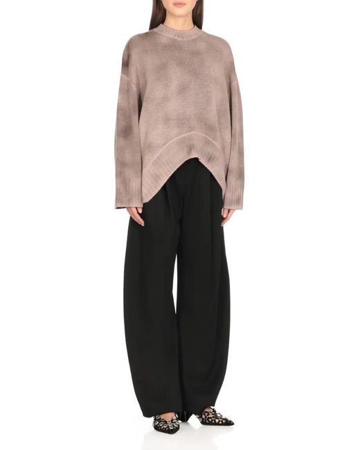 The Attico Natural Asymmetric Wool And Cashmere Blend Sweater