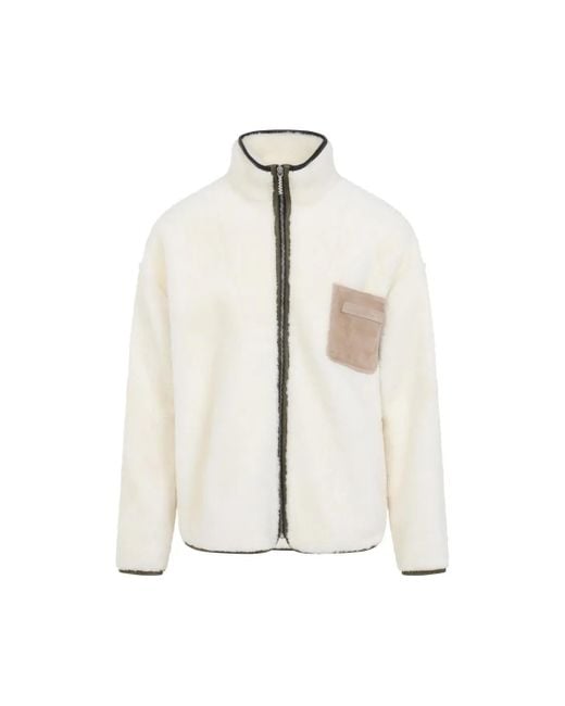 Marni Soft Plush Jacket With High Collar in White für Herren