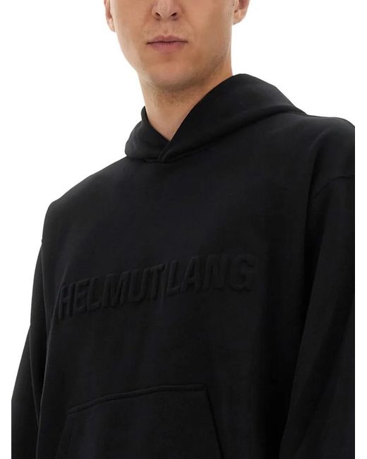 Helmut Lang Sweatshirt With Embossed Logo in Black für Herren