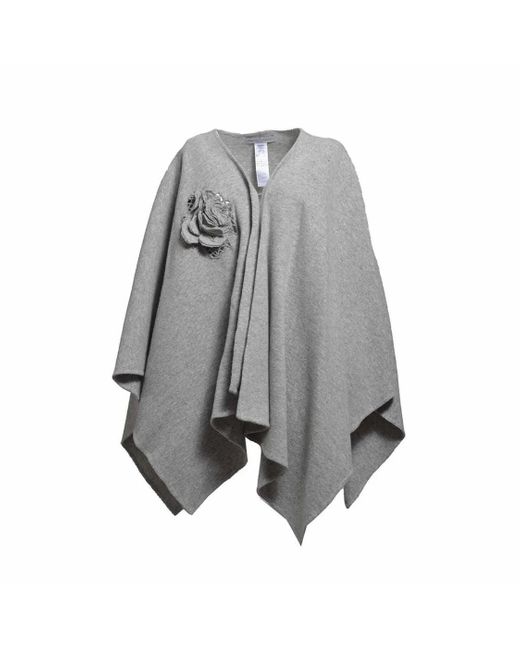 Ermanno Scervino Gray Melange Wool Cape