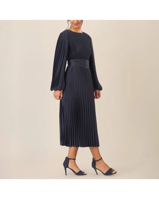 Apart Blue Midi Plisseekleid