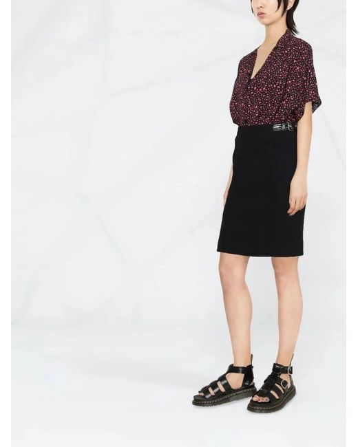 Moschino Black Mini Skirt With Textured Wool Fabric