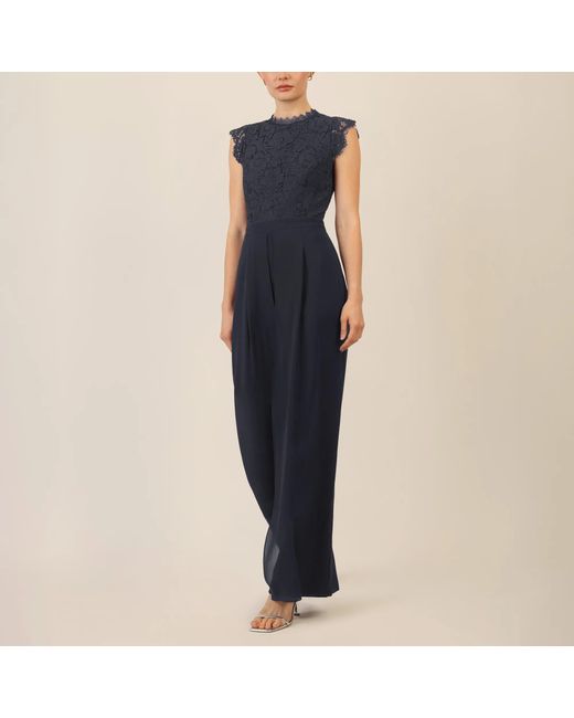 Apart Blue Overall Mit Spitzenoberteil