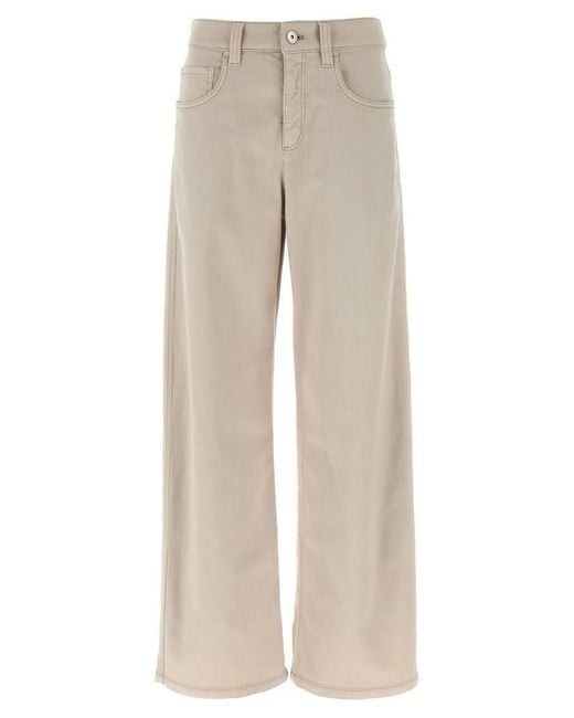 Brunello Cucinelli Natural Loose Barrel' Jeans