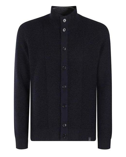Fay Double Front Cardigan in Blue für Herren