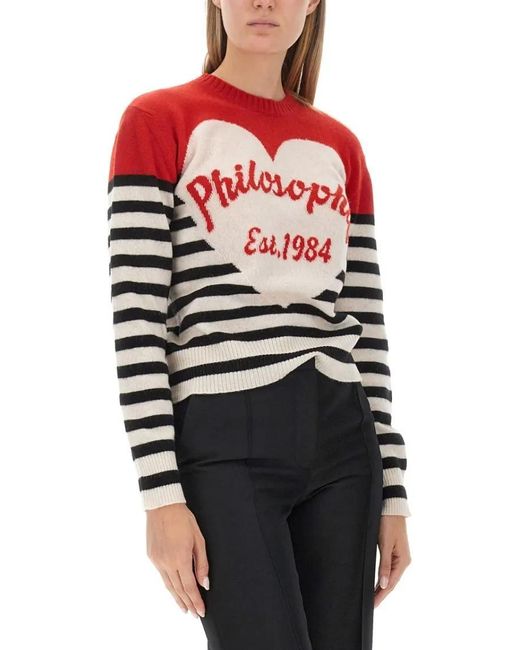 Philosophy Di Lorenzo Serafini Red Regular Fit Jersey Sweater