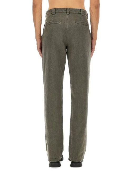 Aspesi Straight-Leg Cotton Pants With Mid-Rise Waist And in Green für Herren
