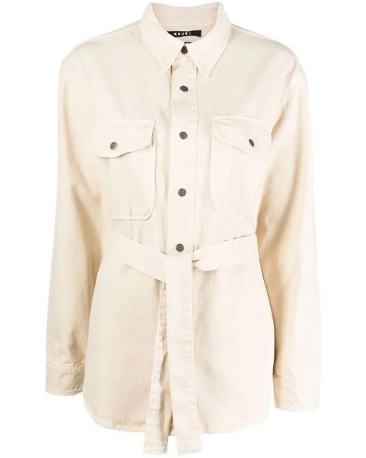 Ksubi Natural Mallow Voyager Shacket With Belted Waist And