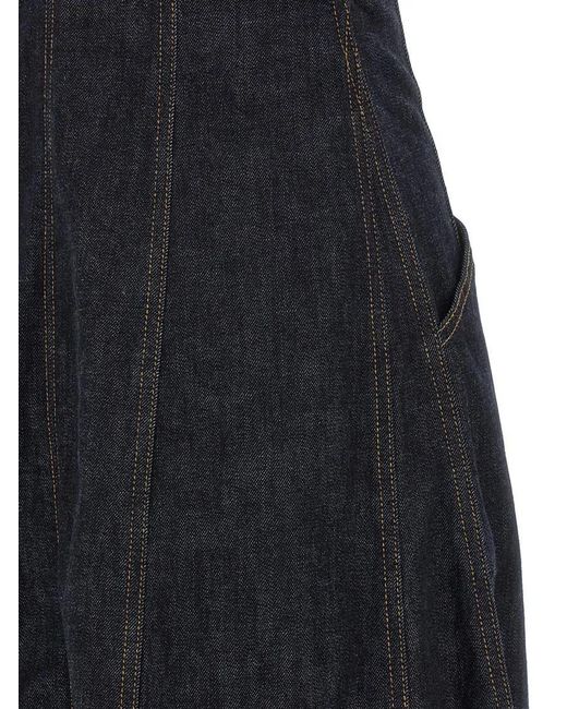 Self-Portrait Blue Denim Midi' Dress