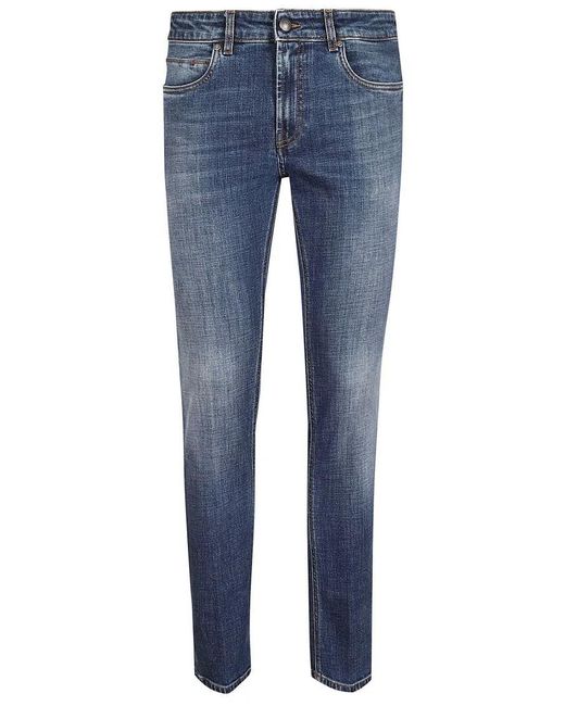 Fay Slim Fit Faded Wash Denim Jeans in Blue für Herren