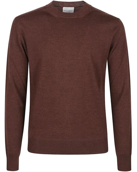 Ballantyne Plain Round Neck Sweater in Brown für Herren