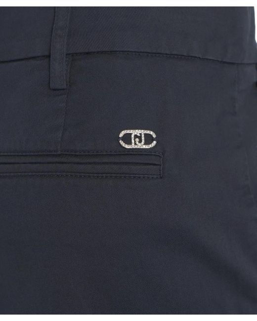 Liu Jo Black Chino Pants With Applique