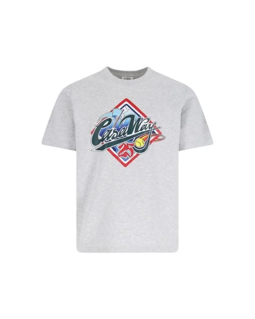 Casablanca Organic Cotton T-Shirt With Logo Print in White für Herren
