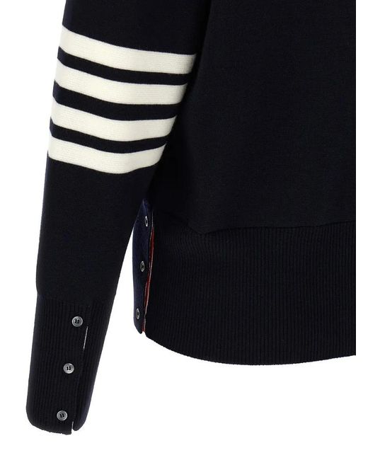 Thom Browne 4-Bar' Wool Cardigan in Blue für Herren
