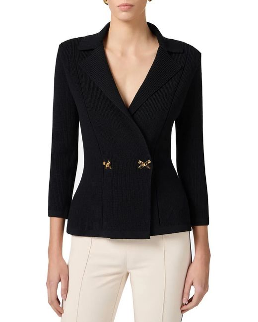 Elisabetta Franchi Black Viscose Blazer