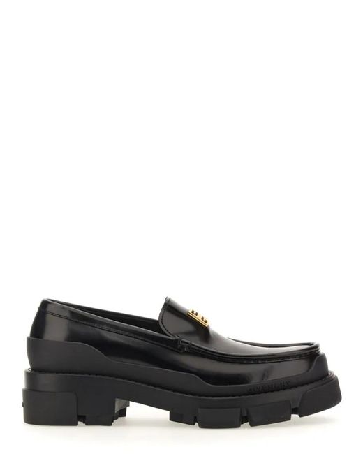 Givenchy Black Glossy Leather Moccasins